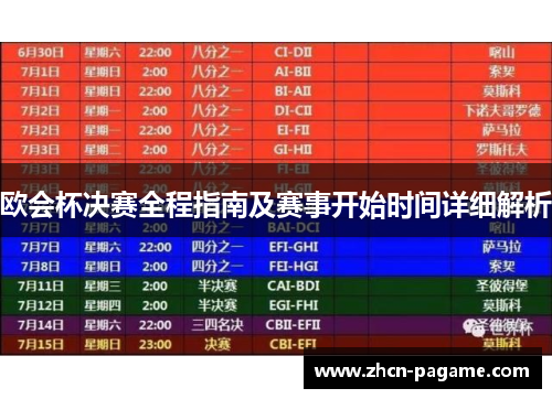 欧会杯决赛全程指南及赛事开始时间详细解析
